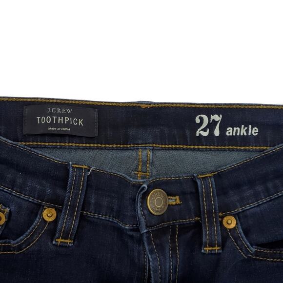 J Crew | Toothpick Dark Skinny Ankle Jeans - Picture 5 of 7